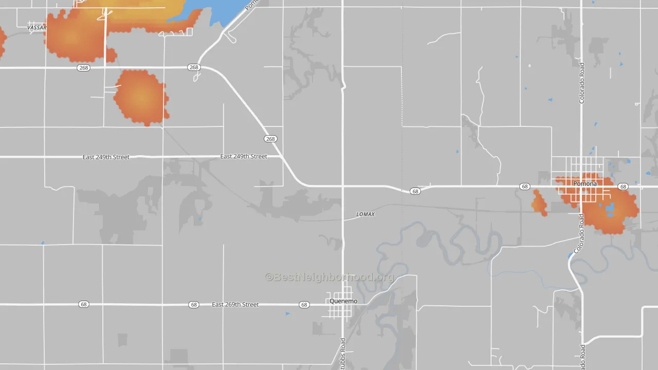 Bike Grade map of 66528, KS