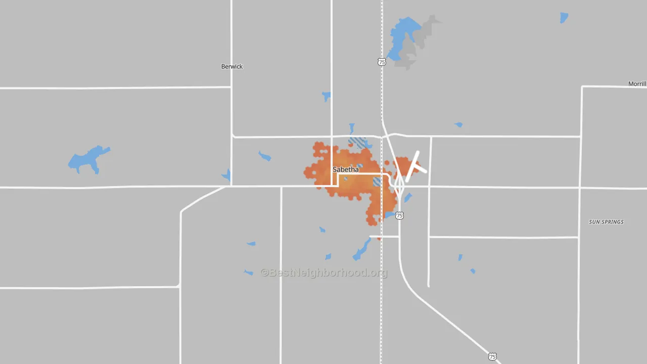 Bike Grade map of 66534, KS