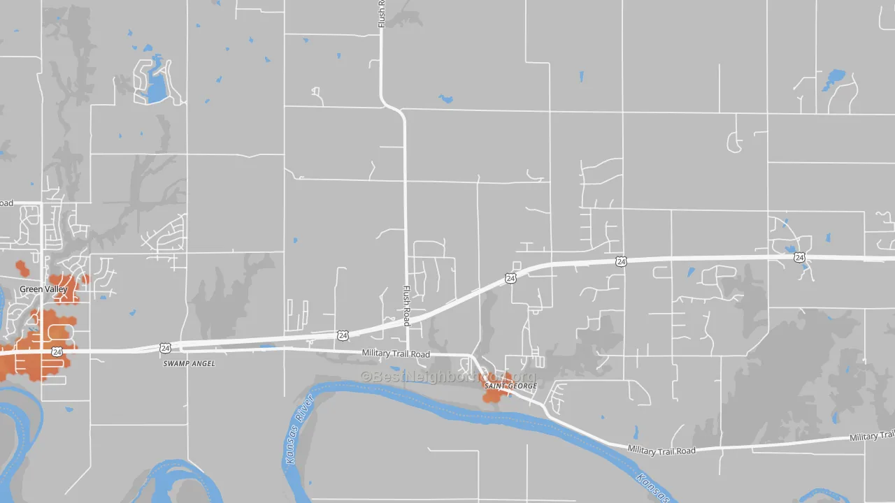 Bike Grade map of 66535, KS