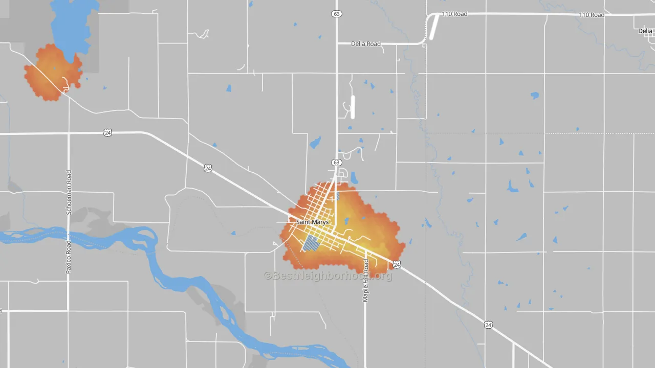 Bike Grade map of 66536, KS