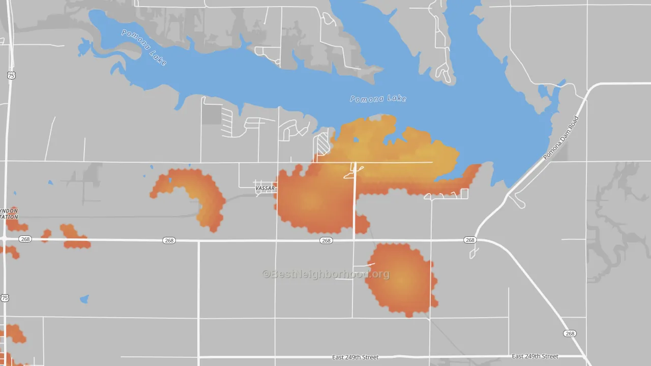 Bike Grade map of 66543, KS