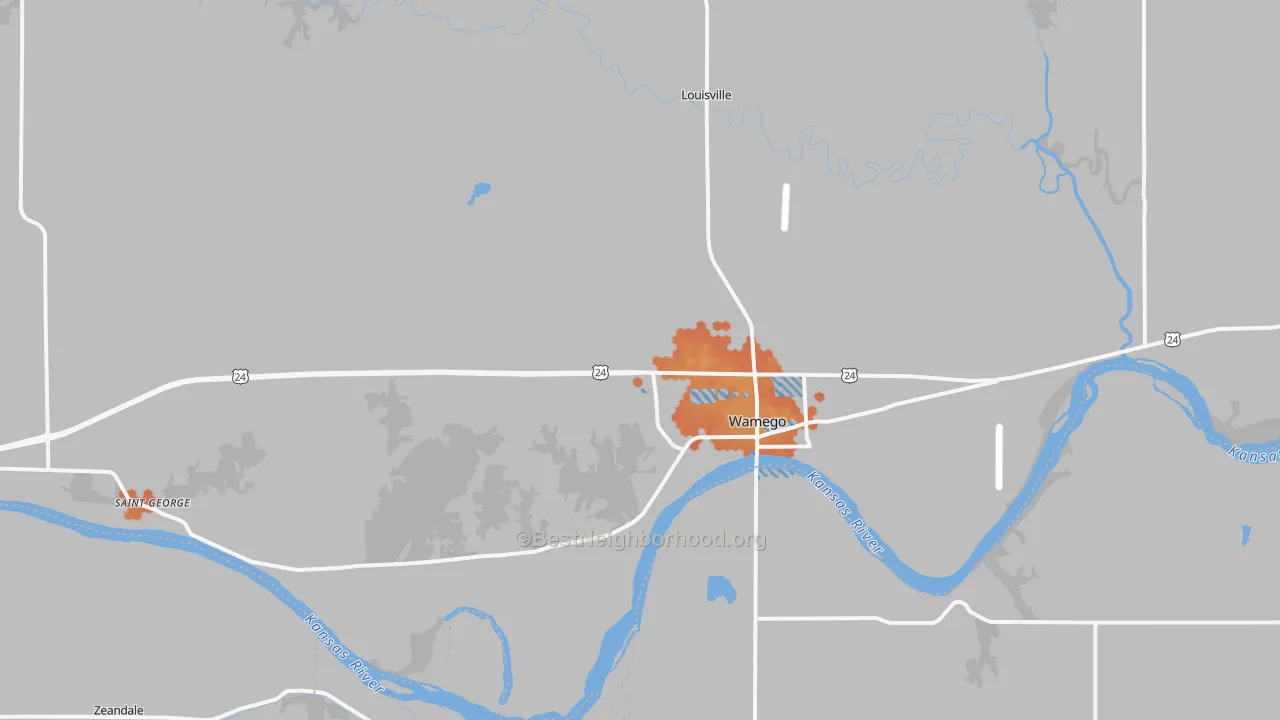 Bike Grade map of 66547, KS