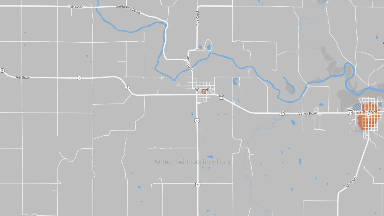 Bike Grade map of 66548, KS