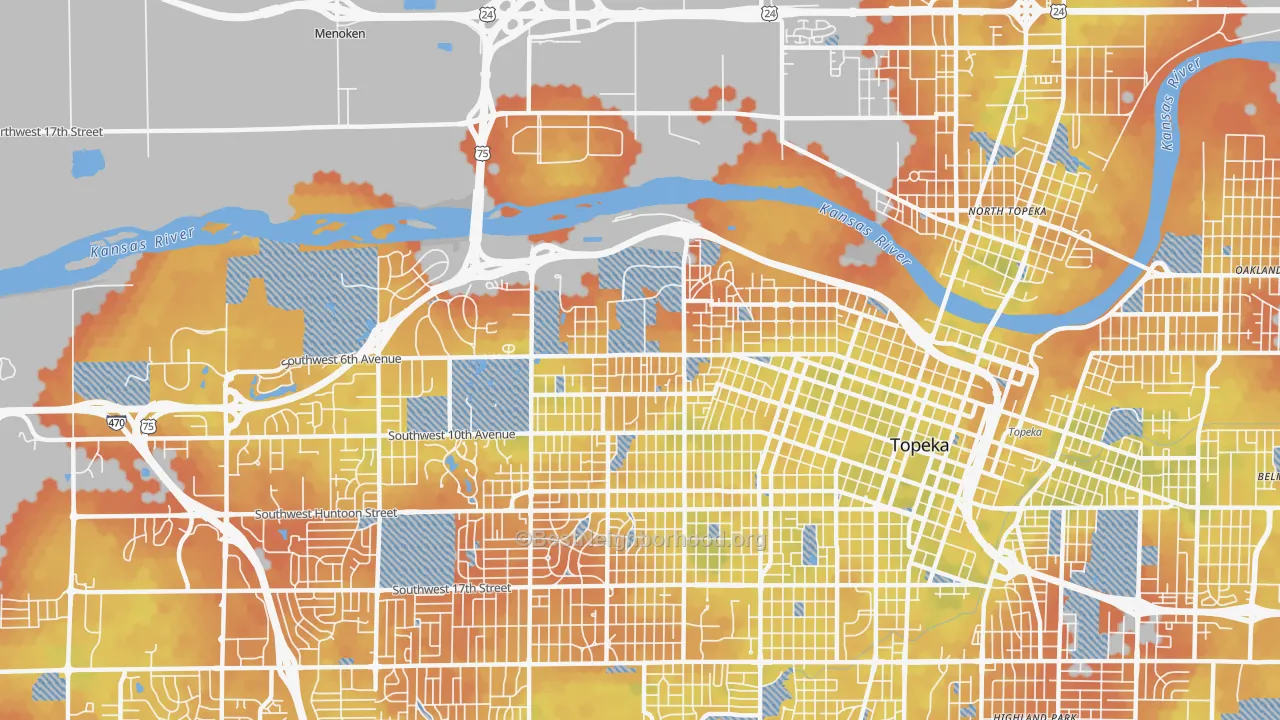 Bike Grade map of 66606, KS