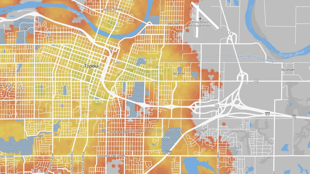 Bike Grade map of 66607, KS