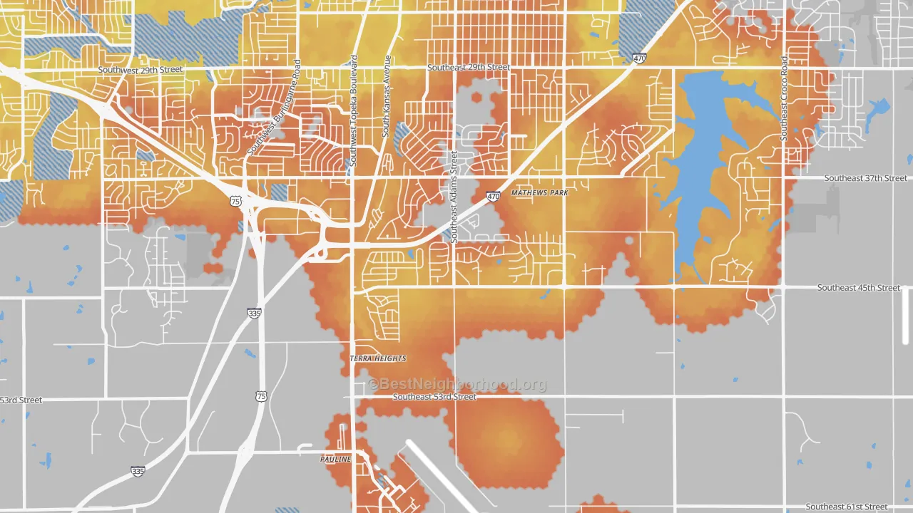 Bike Grade map of 66609, KS