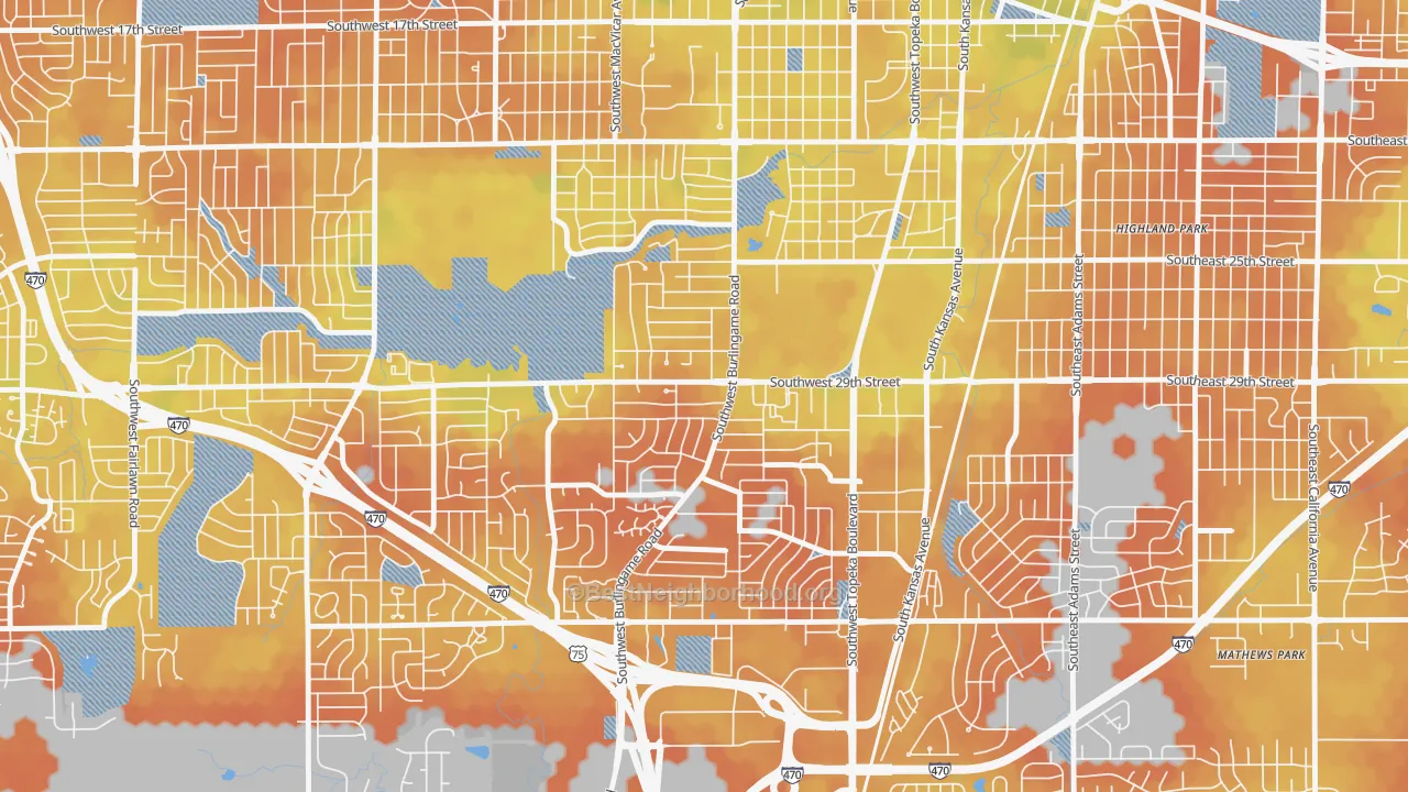 Bike Grade map of 66611, KS