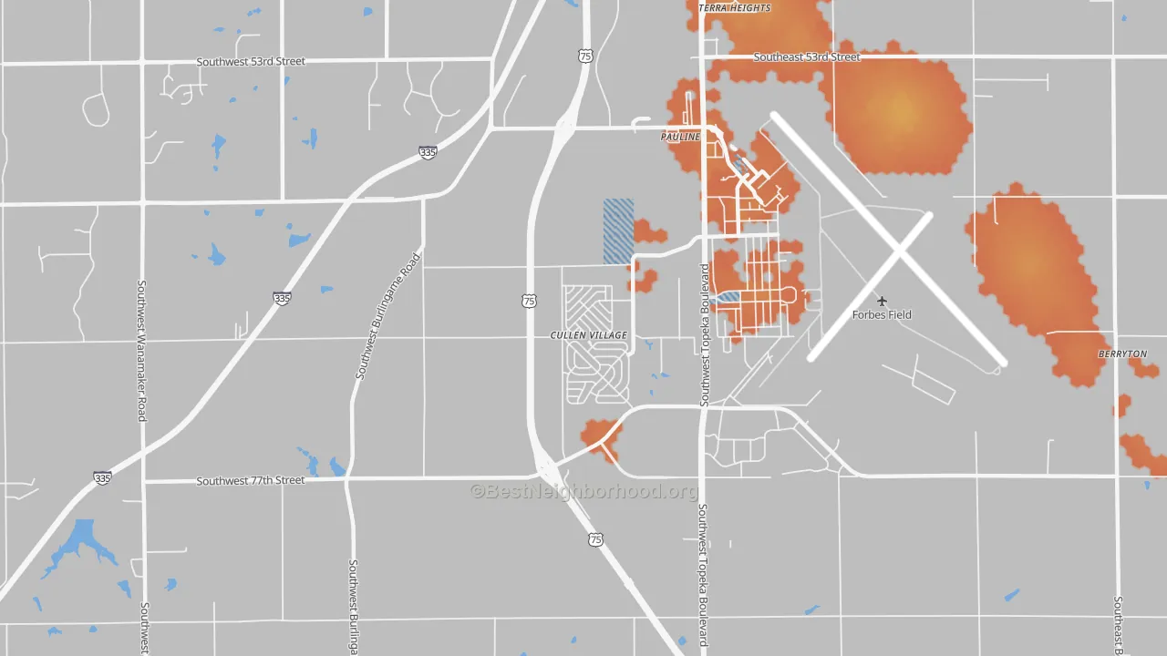 Bike Grade map of 66619, KS