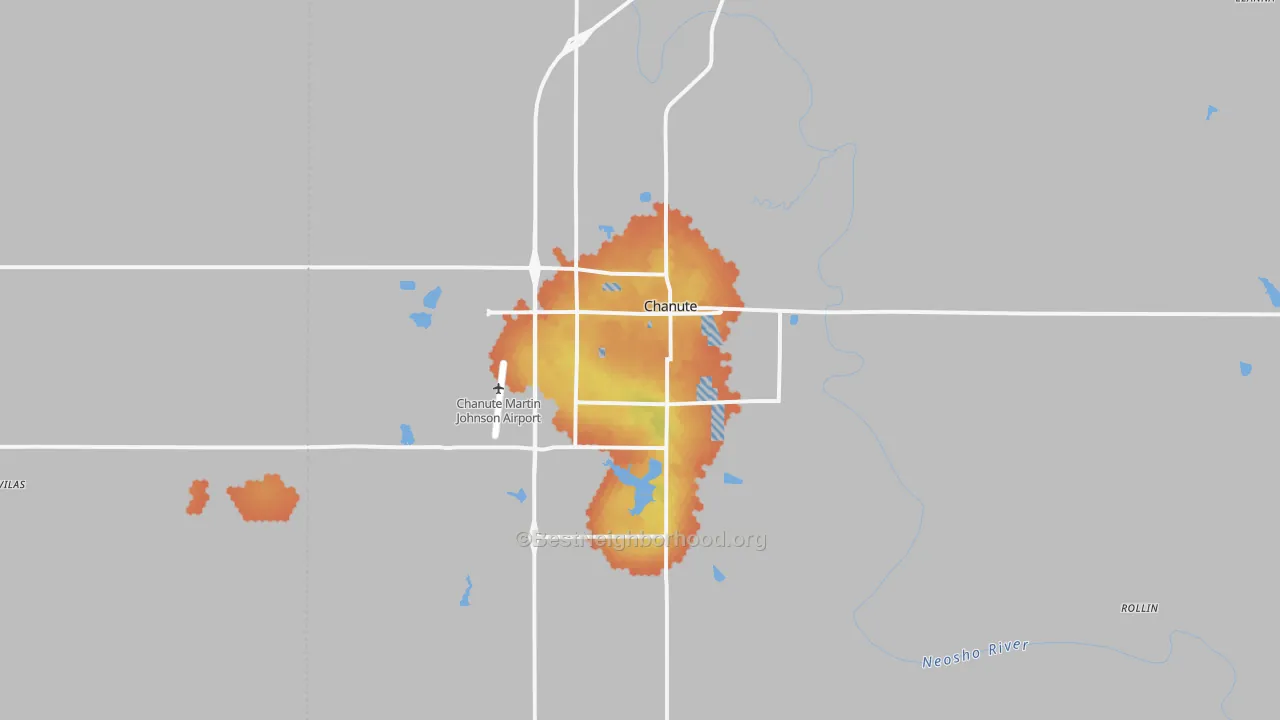 Bike Grade map of 66720, KS