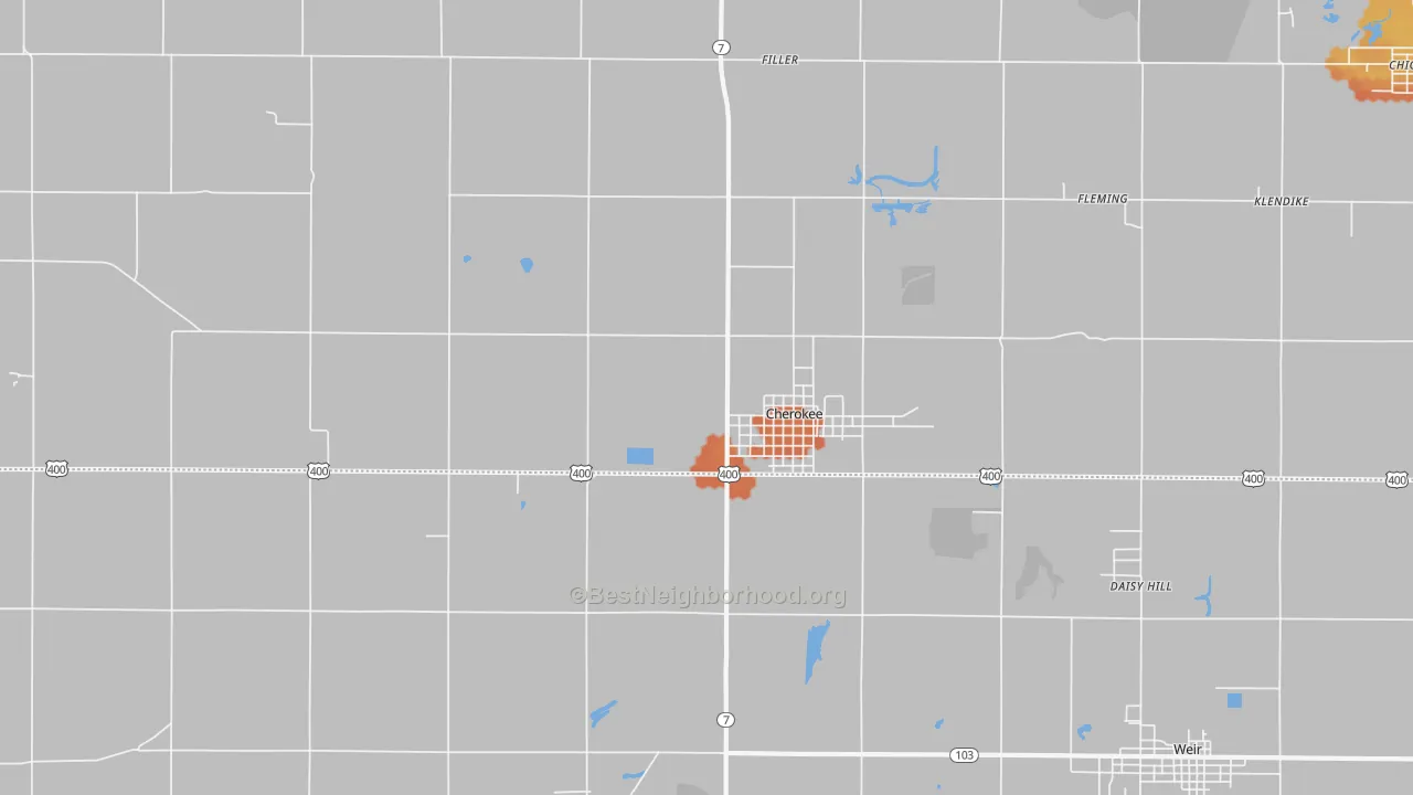 Bike Grade map of 66724, KS