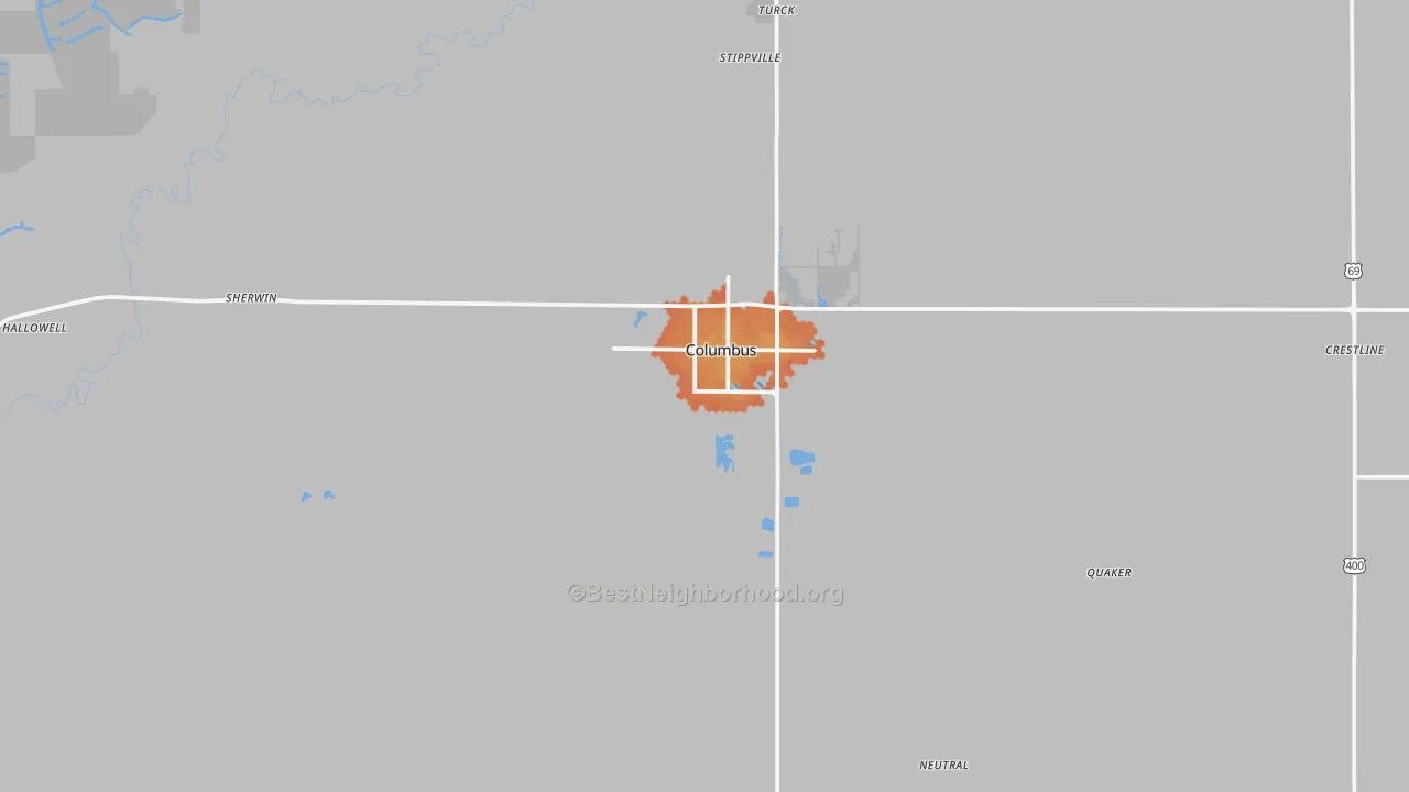 Bike Grade map of 66725, KS