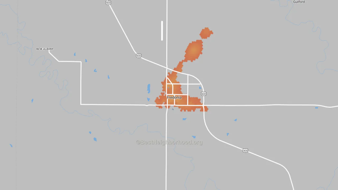 Bike Grade map of 66736, KS