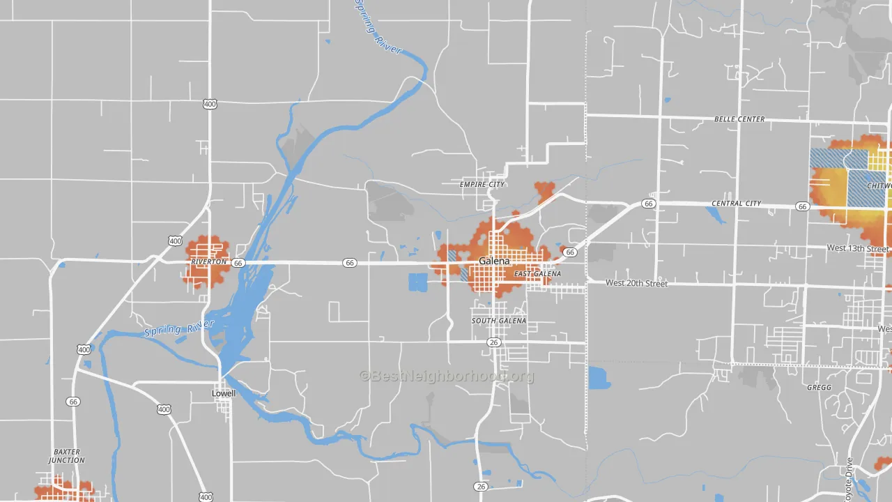 Bike Grade map of 66739, KS