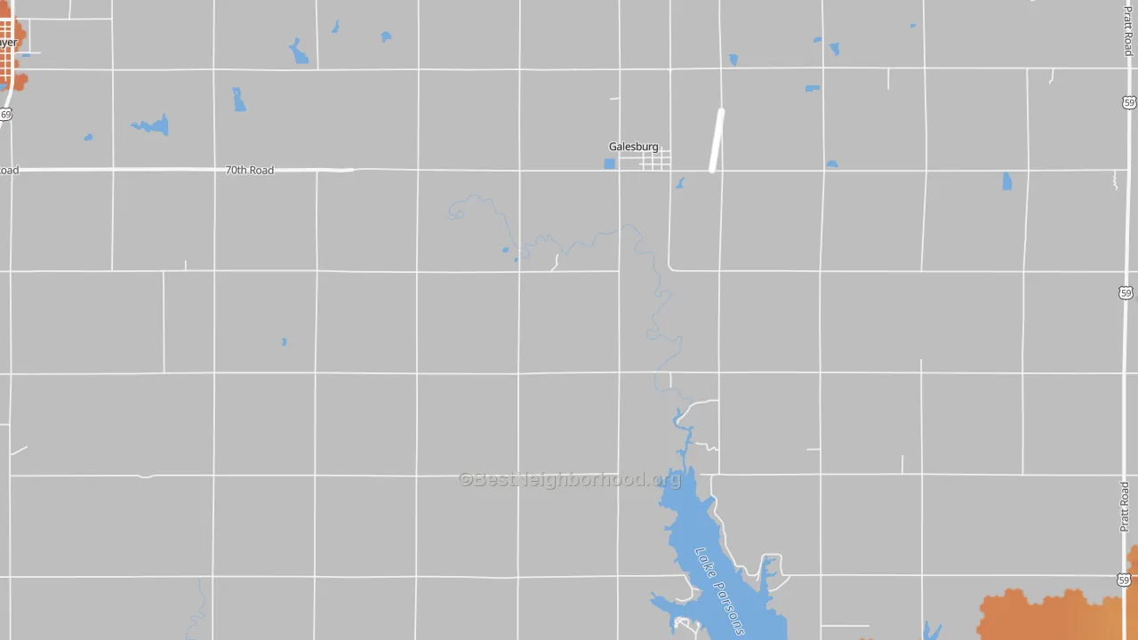 Bike Grade map of 66740, KS