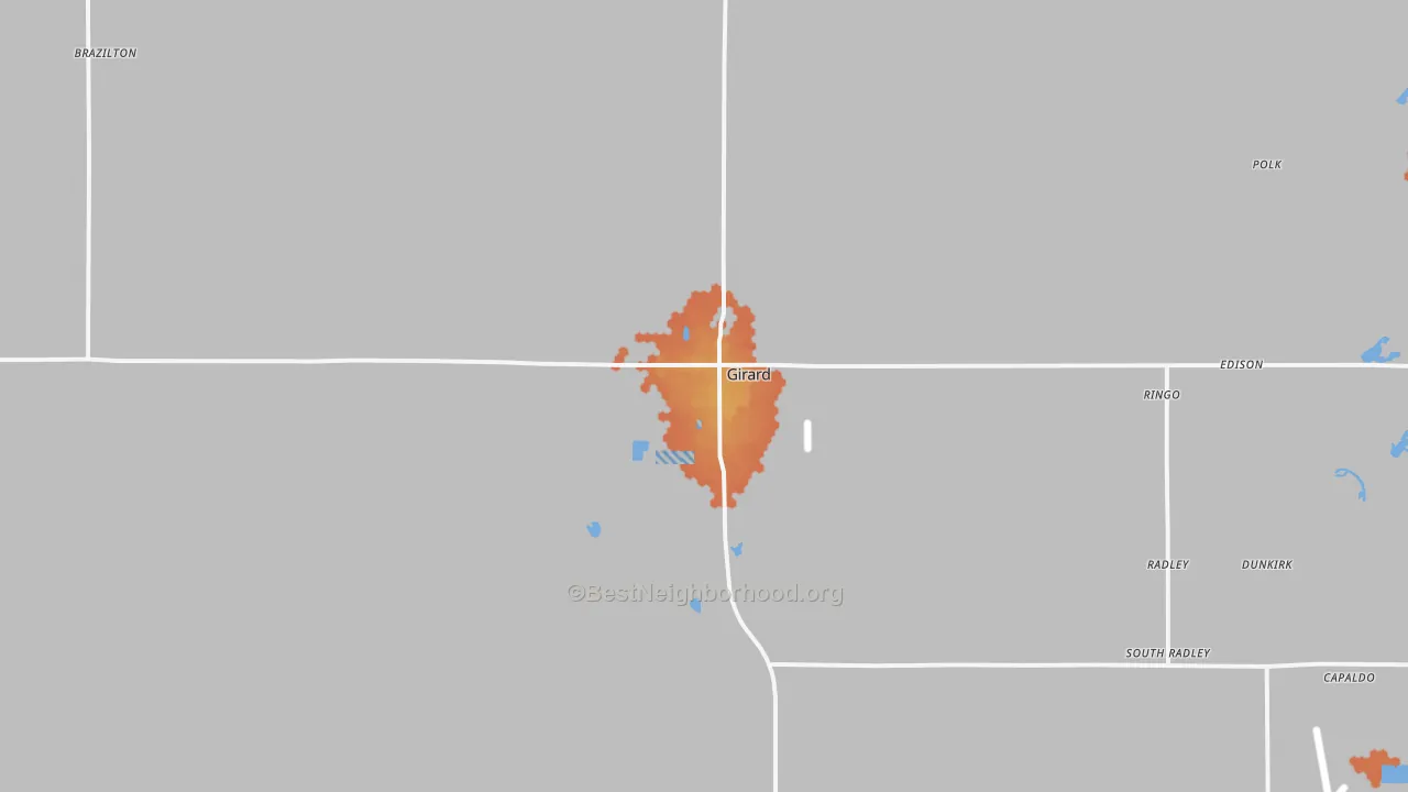 Bike Grade map of 66743, KS