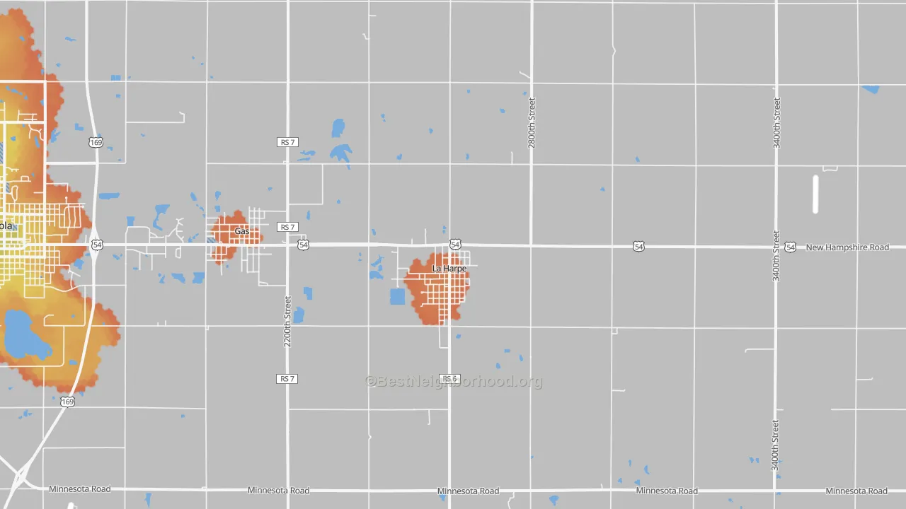 Bike Grade map of 66751, KS