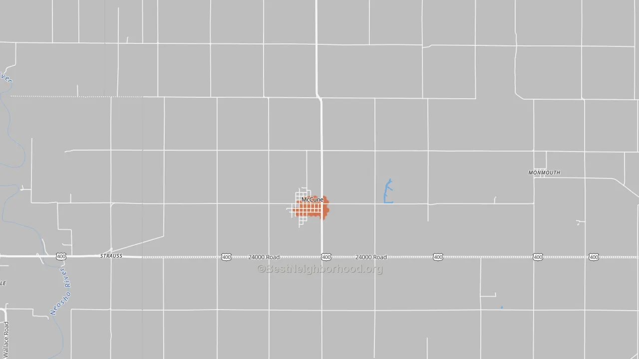Bike Grade map of 66753, KS