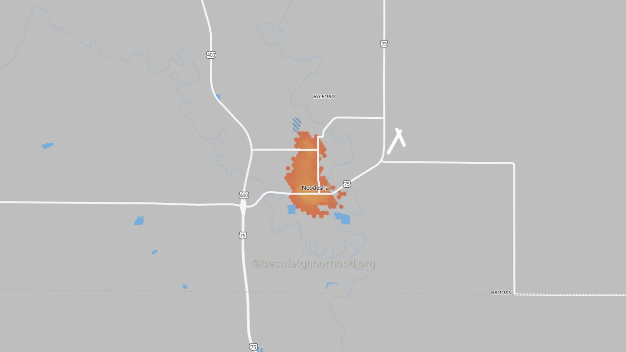 Bike Grade map of 66757, KS