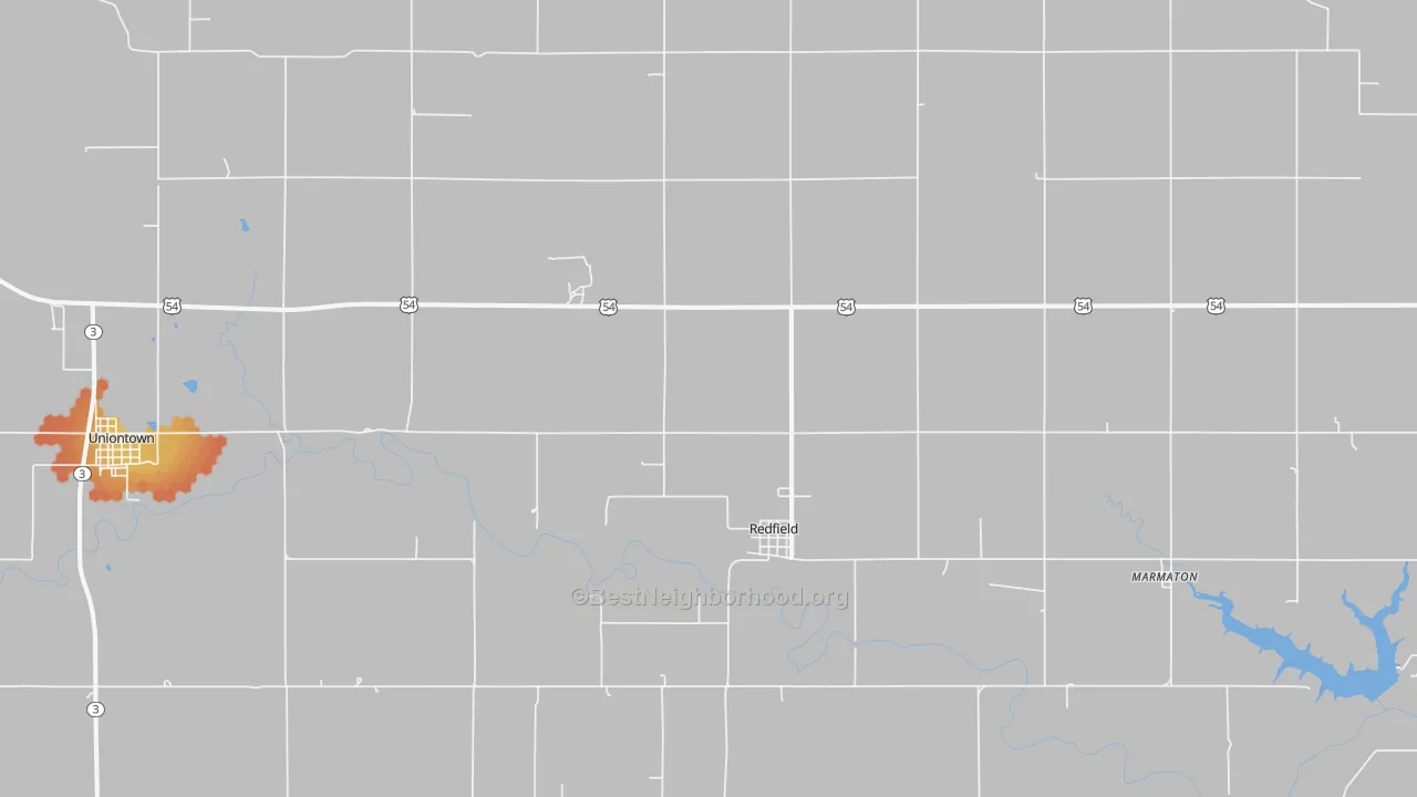 Bike Grade map of 66769, KS