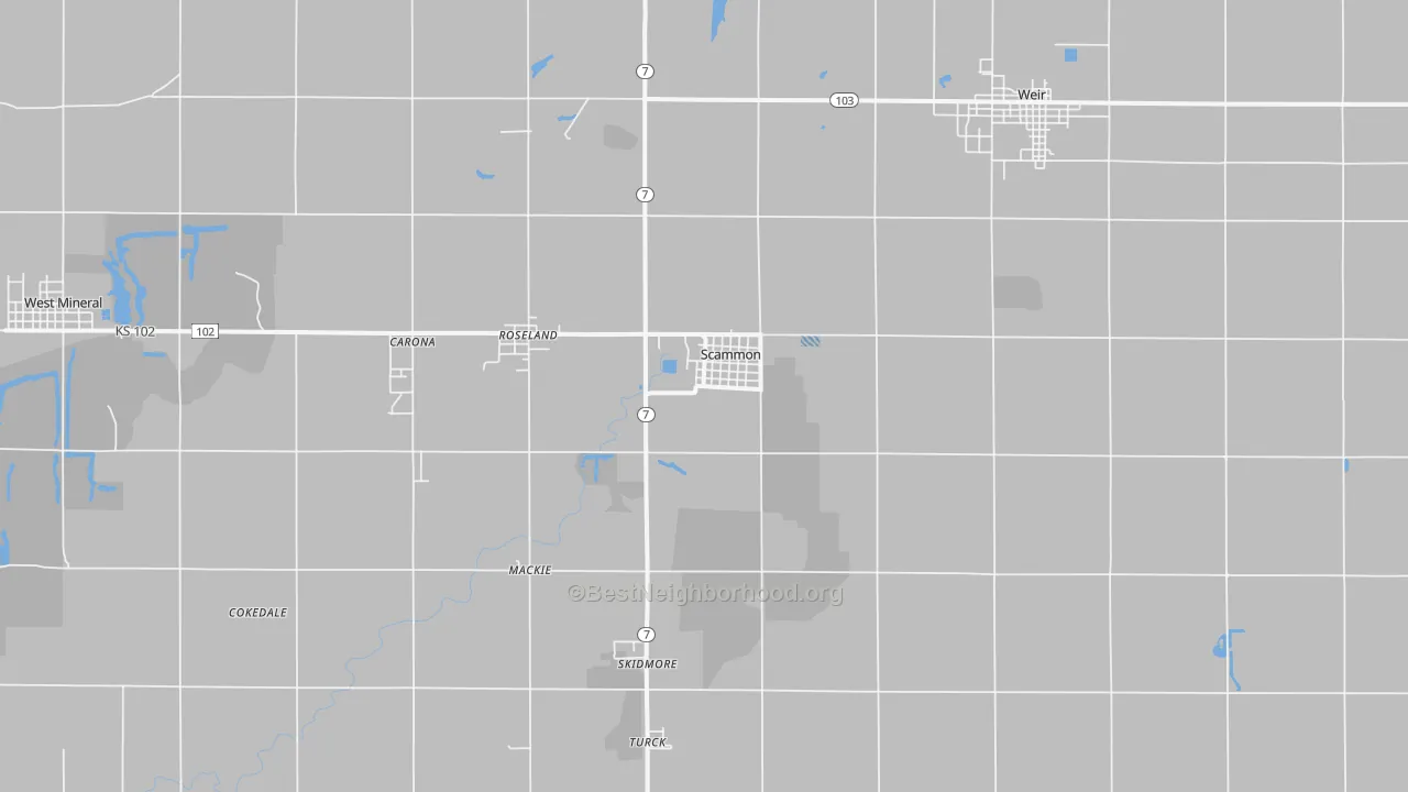 Bike Grade map of 66773, KS