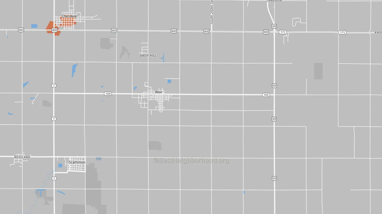 Bike Grade map of 66781, KS