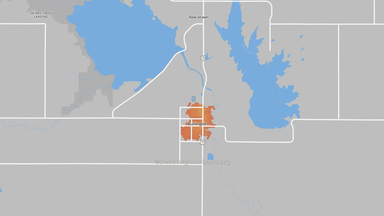 Bike Grade map of 66839, KS