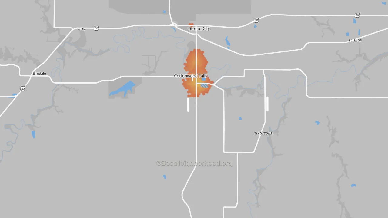 Bike Grade map of 66845, KS