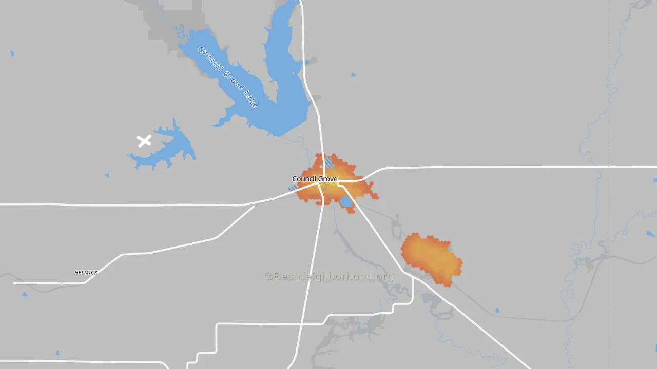 Bike Grade map of 66846, KS