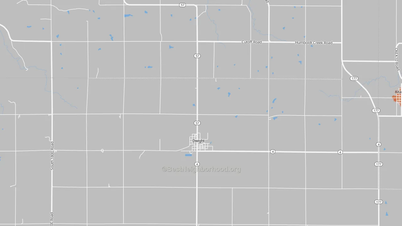 Bike Grade map of 66849, KS