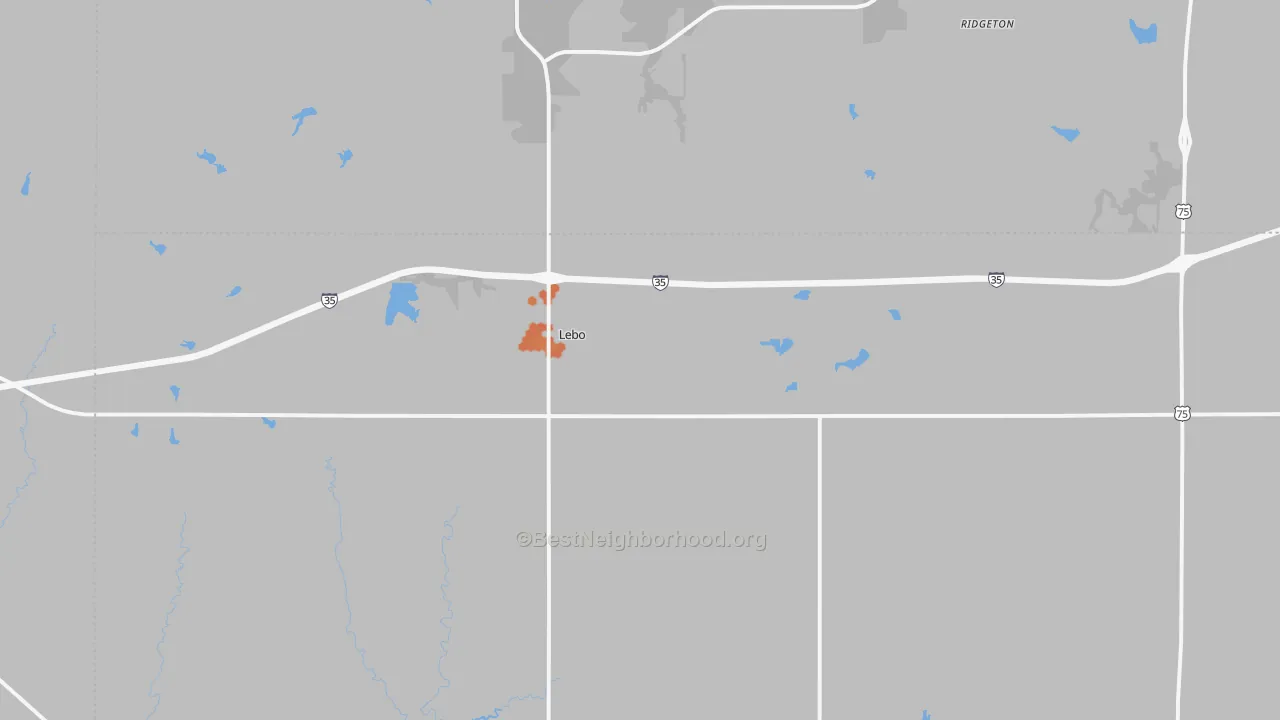 Bike Grade map of 66856, KS