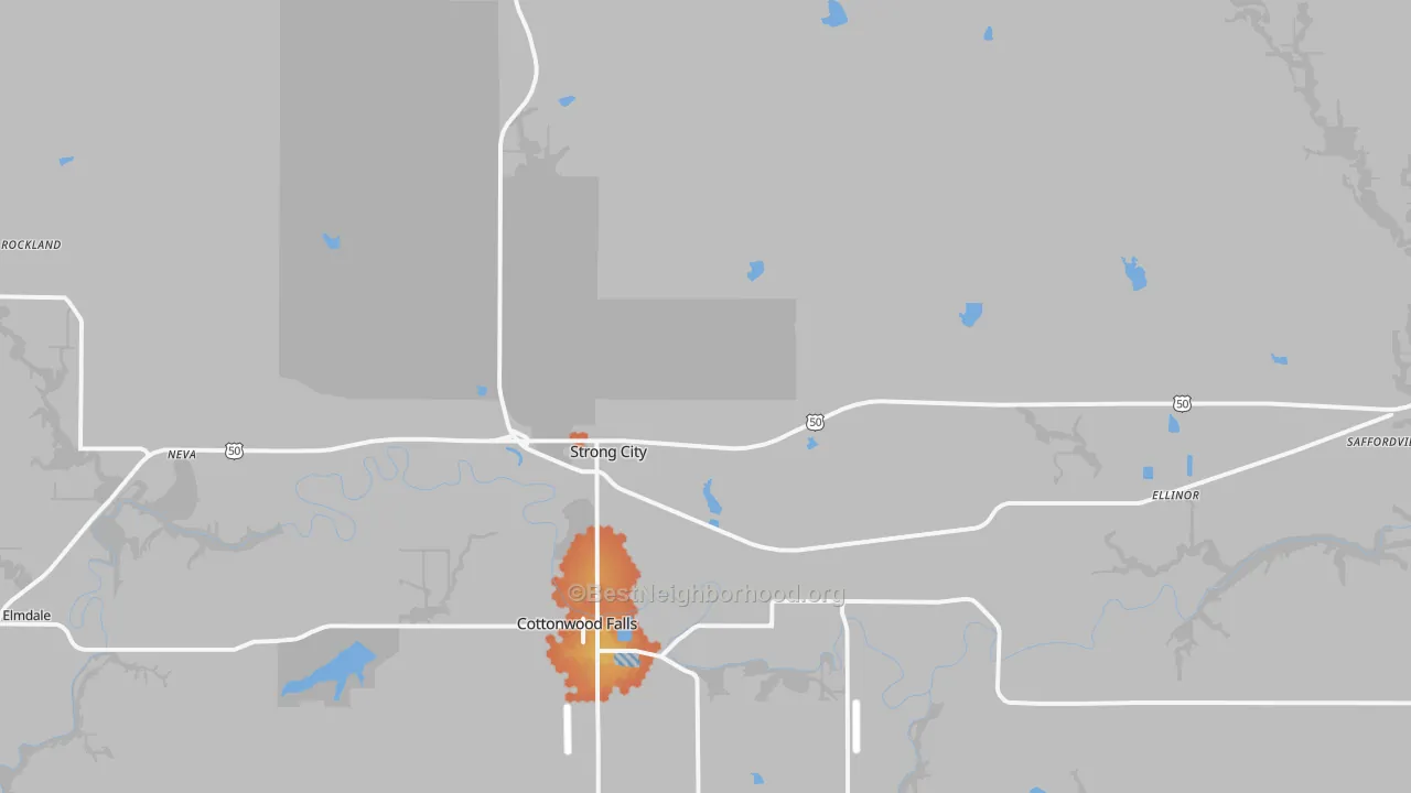 Bike Grade map of 66869, KS