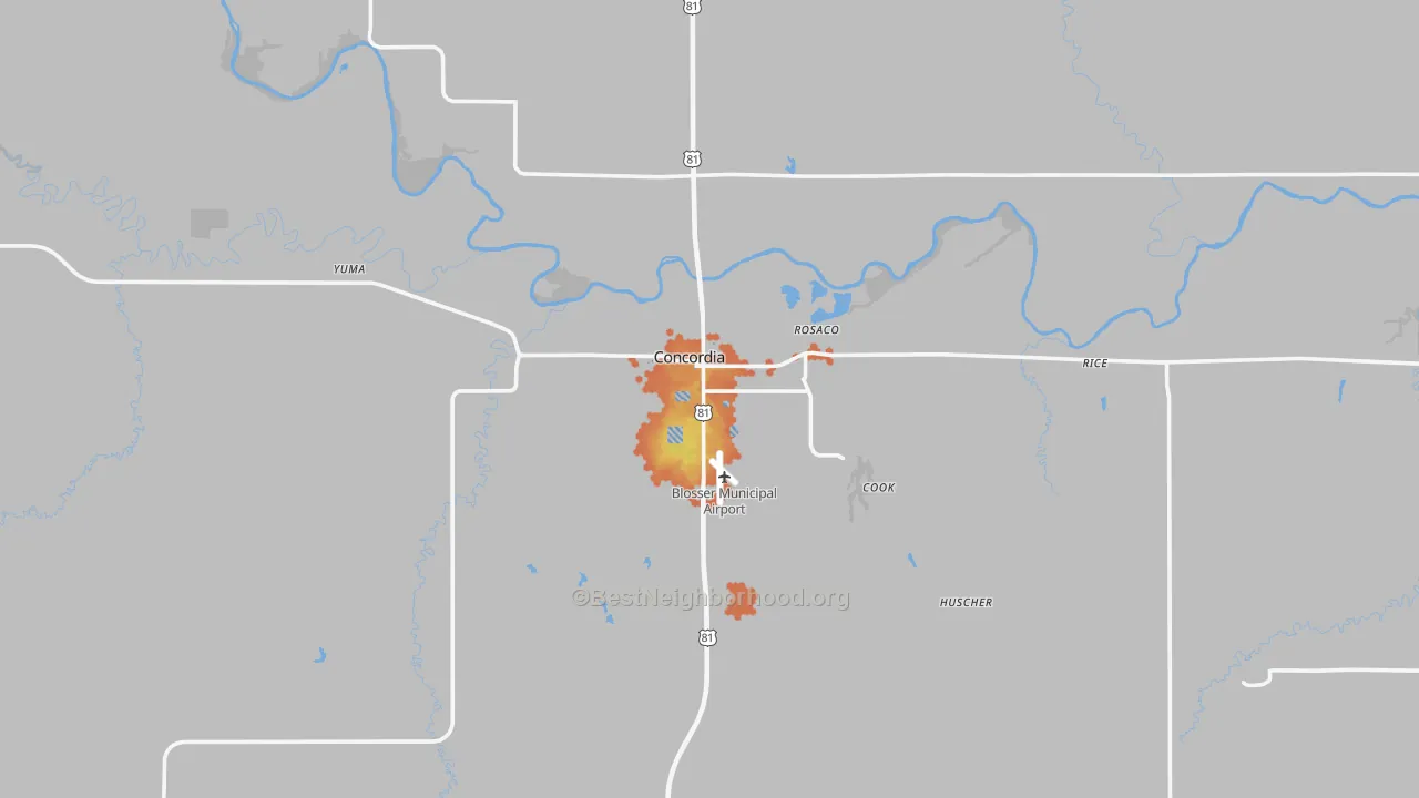 Bike Grade map of 66901, KS