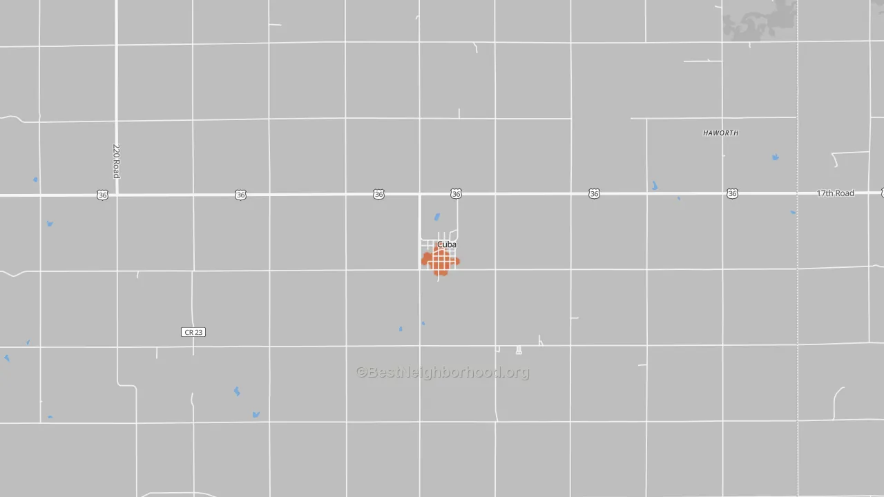 Bike Grade map of 66940, KS