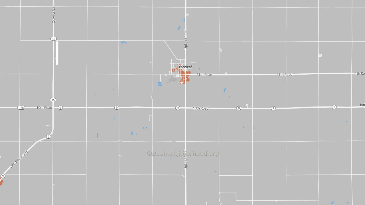 Bike Grade map of 66943, KS