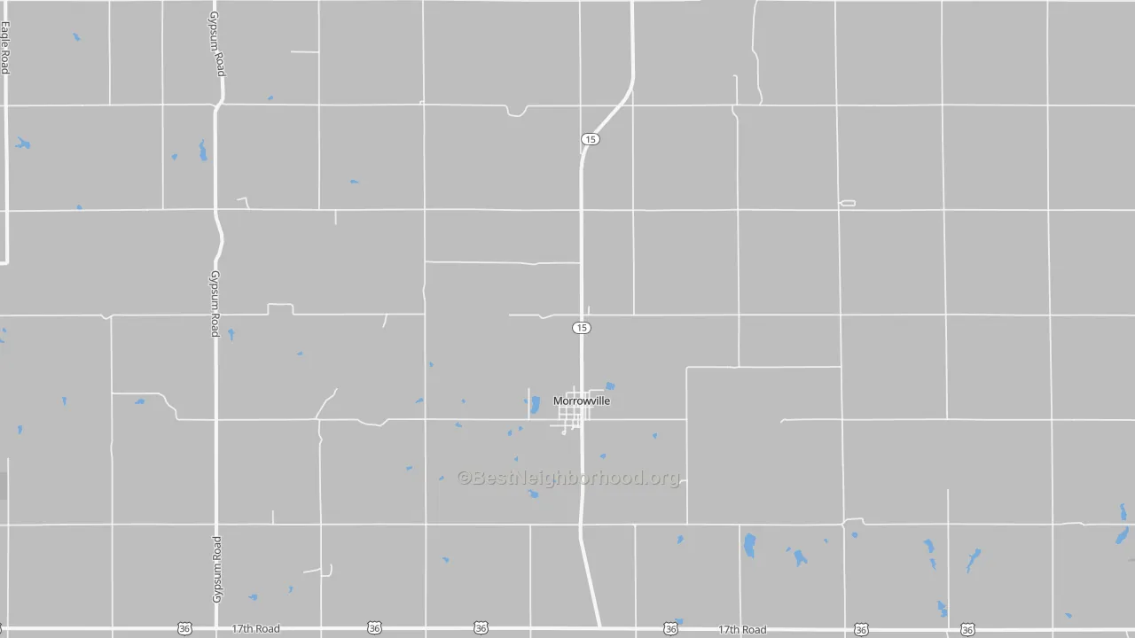 Bike Grade map of 66958, KS