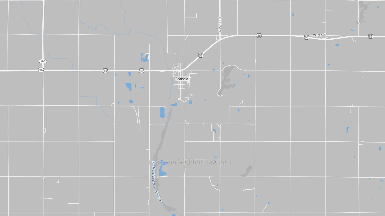 Bike Grade map of 66966, KS