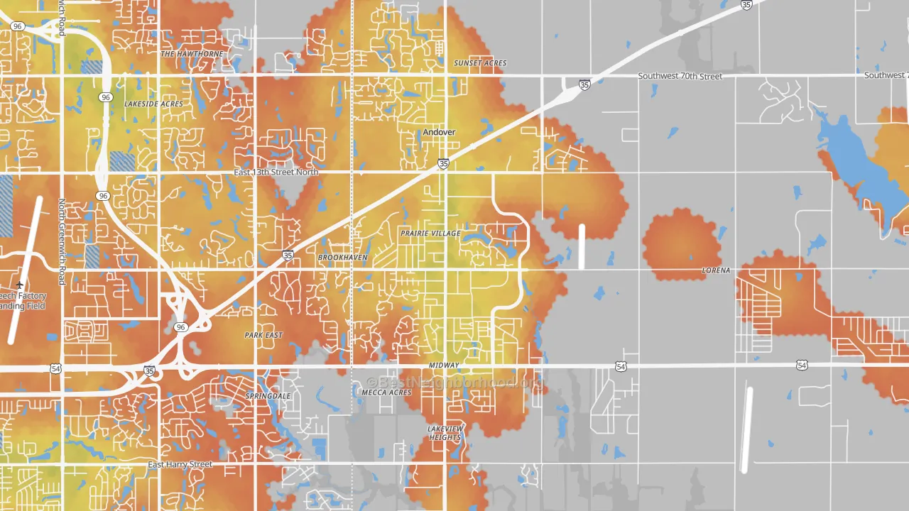 Bike Grade map of 67002, KS