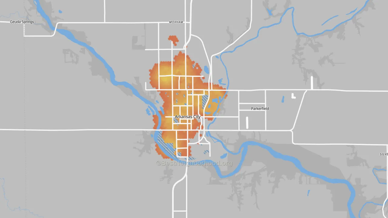 Bike Grade map of 67005, KS
