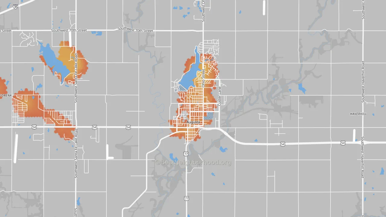 Bike Grade map of 67010, KS
