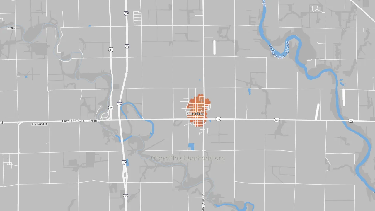 Bike Grade map of 67013, KS
