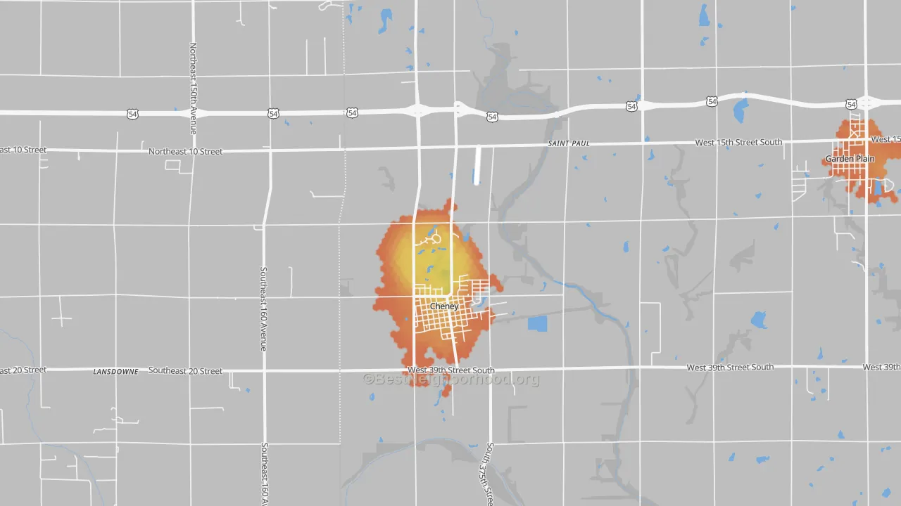 Bike Grade map of 67025, KS