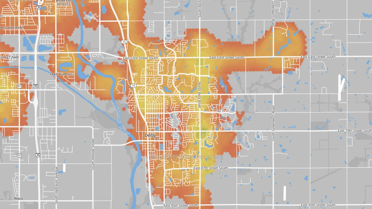 Bike Grade map of 67037, KS