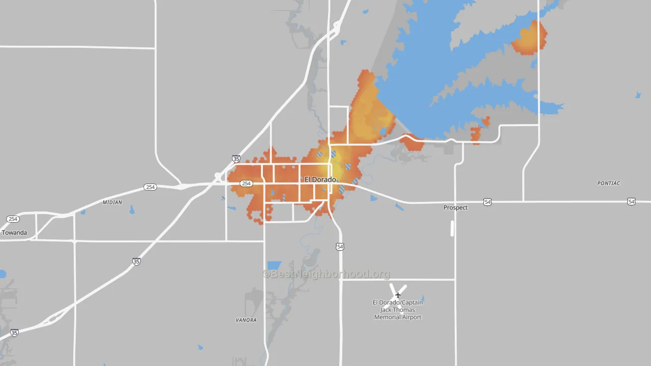 Bike Grade map of 67042, KS