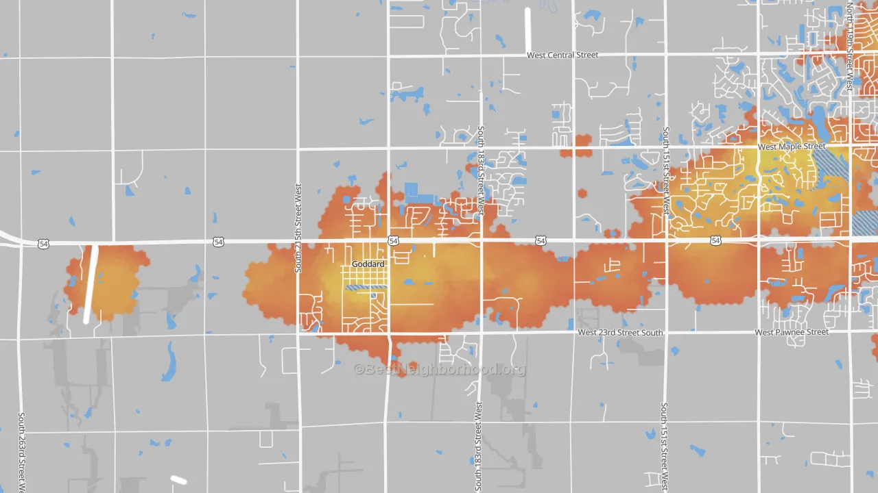 Bike Grade map of 67052, KS