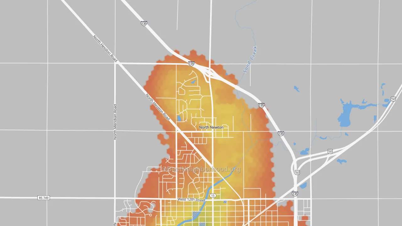 Bike Grade map of 67117, KS
