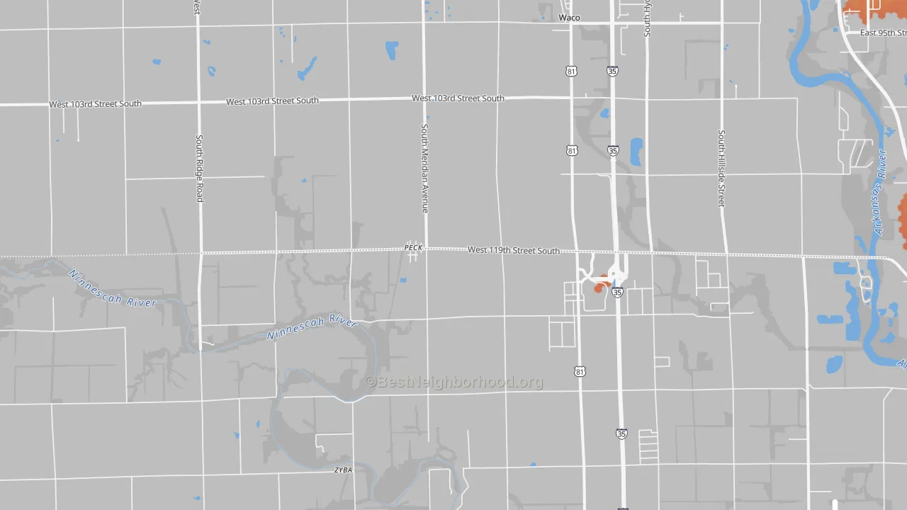 Bike Grade map of 67120, KS
