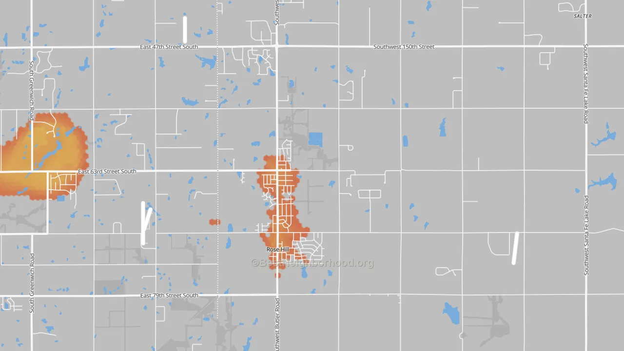Bike Grade map of 67133, KS