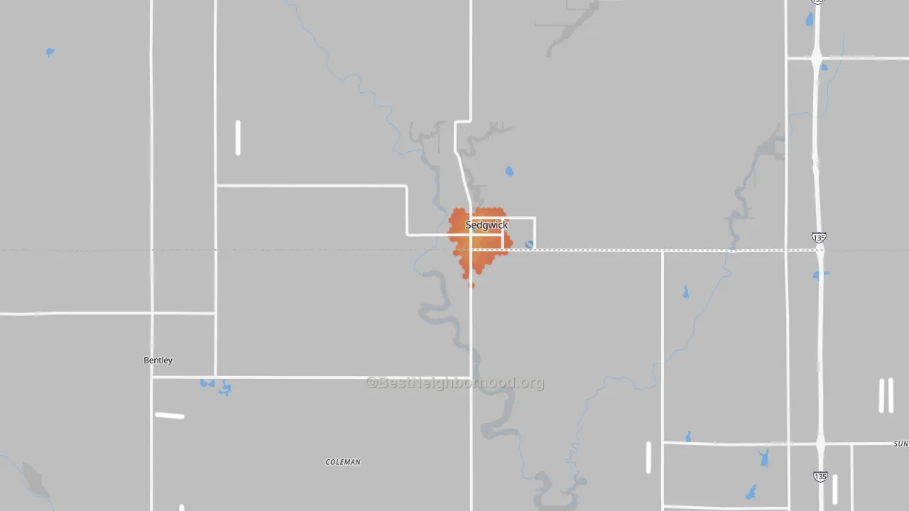 Bike Grade map of 67135, KS