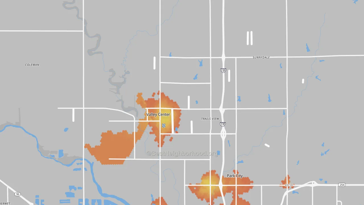 Bike Grade map of 67147, KS