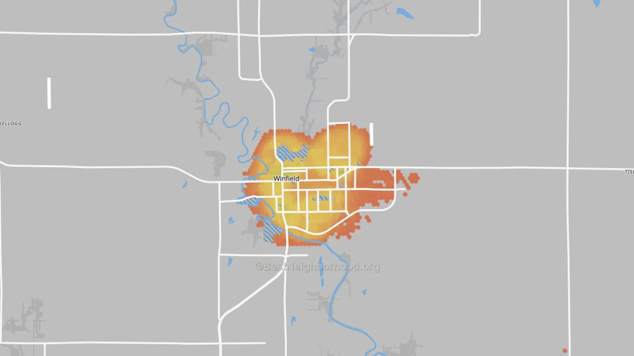Bike Grade map of 67156, KS